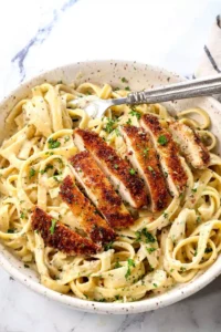 Crispy Chicken Fettuccine Alfredo