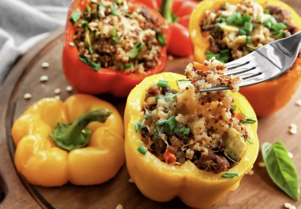 Stuffed Peppers with Veggies and Quinoa