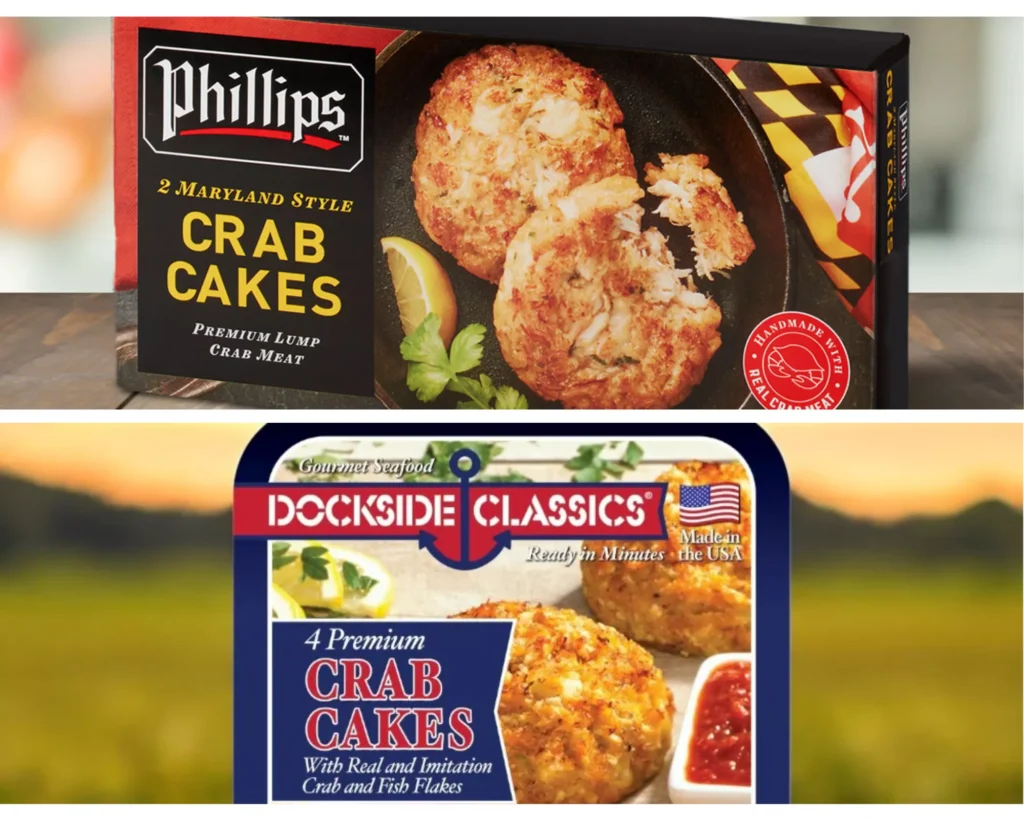 Frozen crab cakes