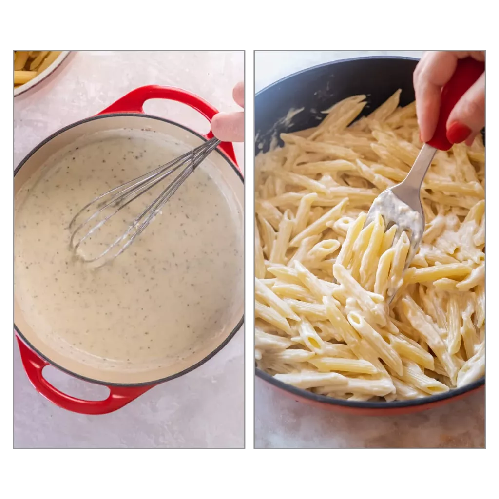 Penne Pasta With Alfredo Sauce