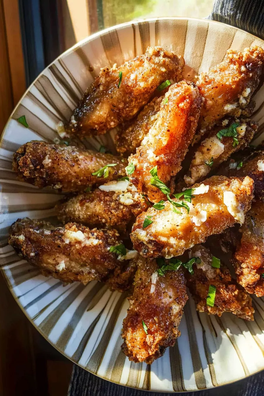 Crispy Air Fryer Garlic Parmesan Chicken Wings