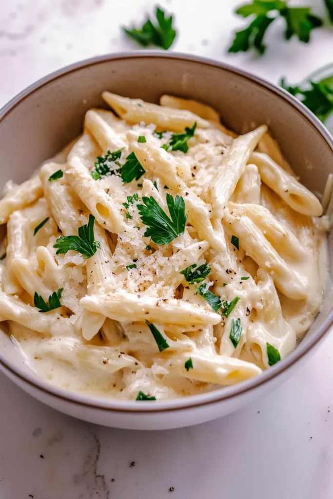 Penne Pasta With Alfredo Sauce