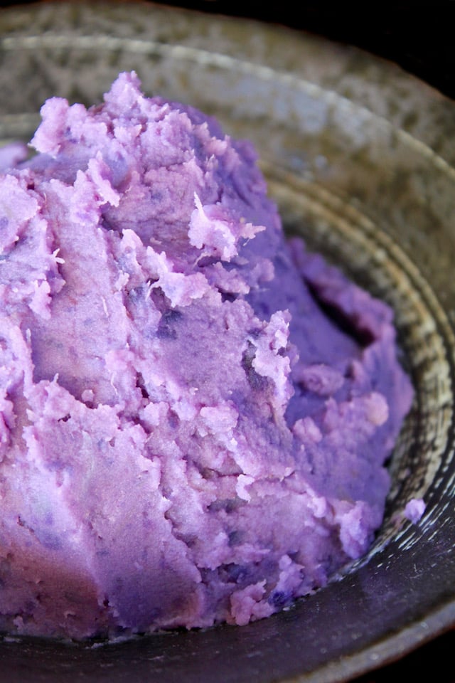 mashed okinawan sweet potatoes