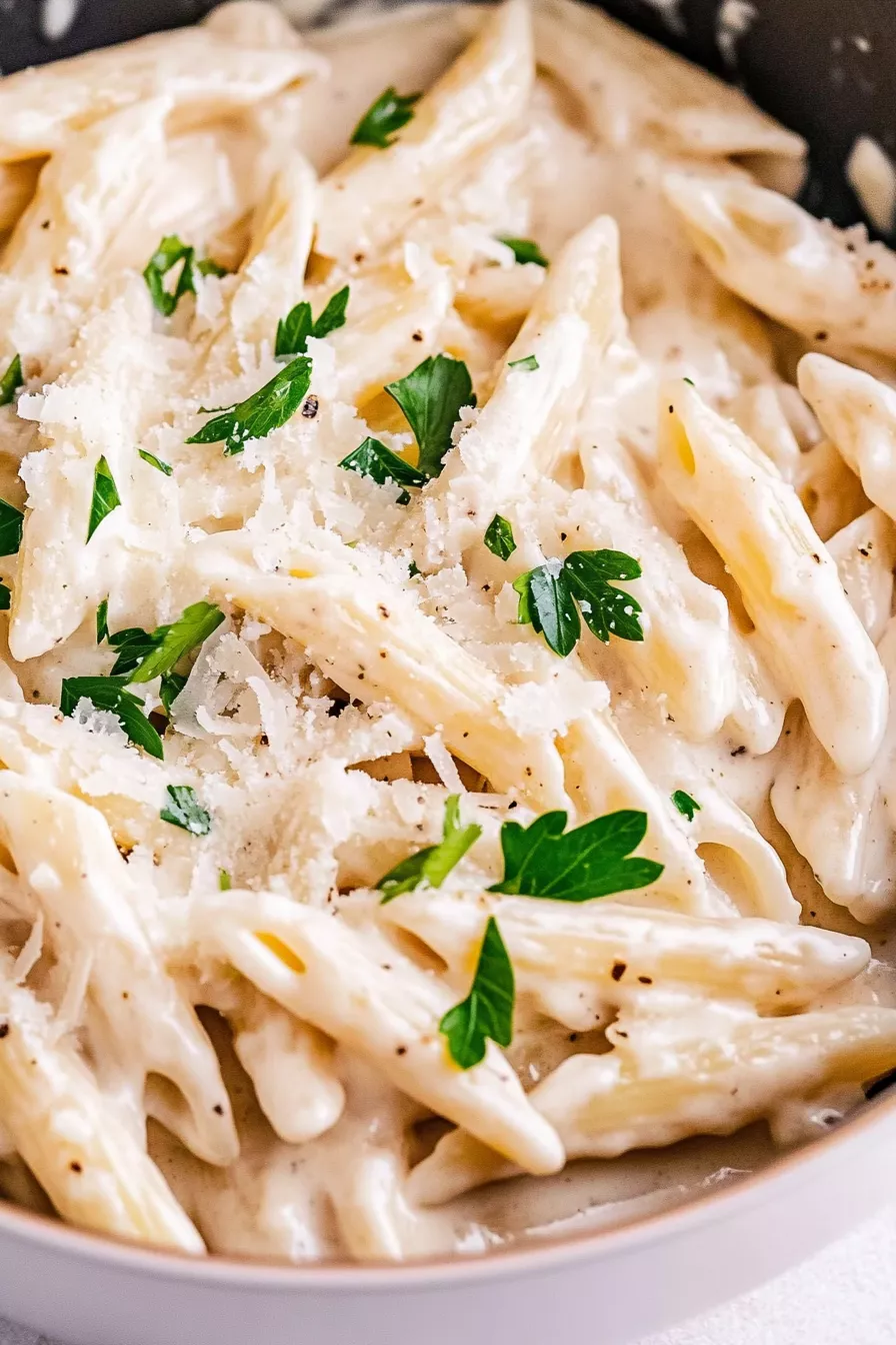 Penne Pasta With Alfredo Sauce