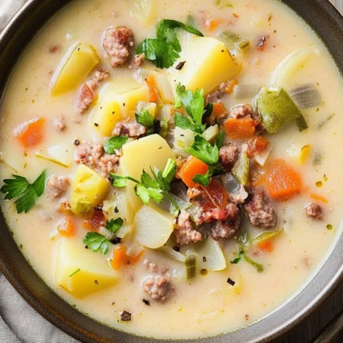 creamy potato and hamburger soup