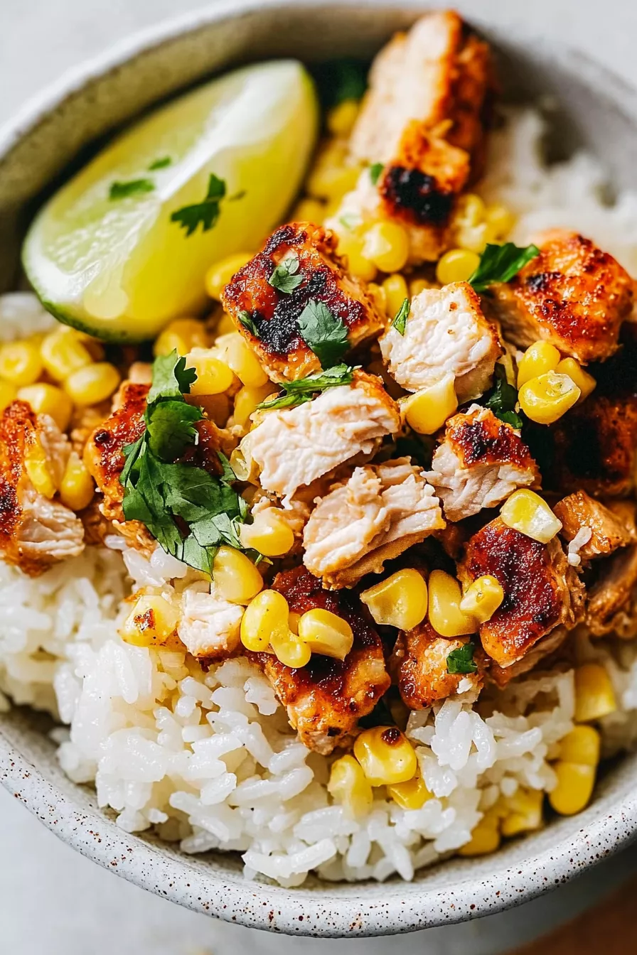 Street Corn Chicken Rice Bowl