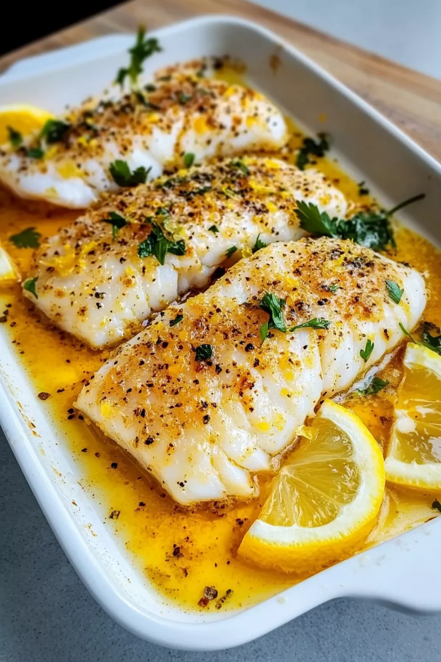 Lemon Butter Baked Cod